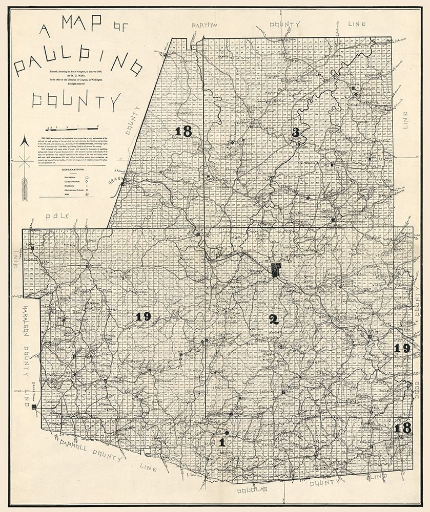 Paulding County Georgia - West 1896  art print by West for $57.95 CAD