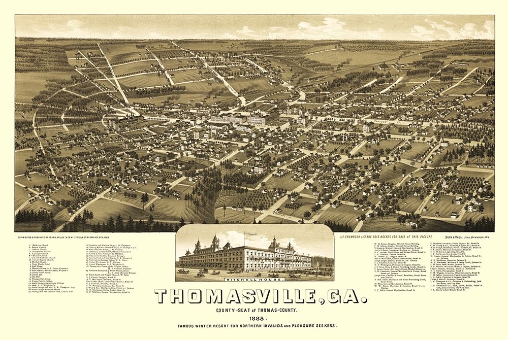 Thomasville Georgia - Beck 1885 art print by Beck for $57.95 CAD