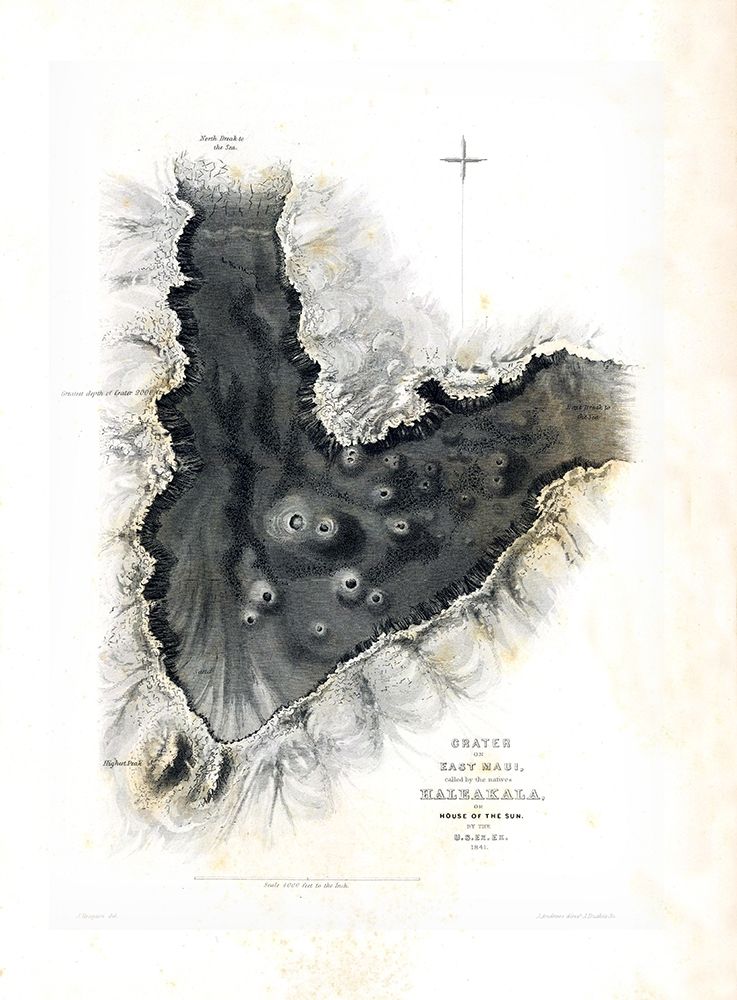 Haleakala Maui County Hawaii - US 1841  art print by US Expedition for $57.95 CAD