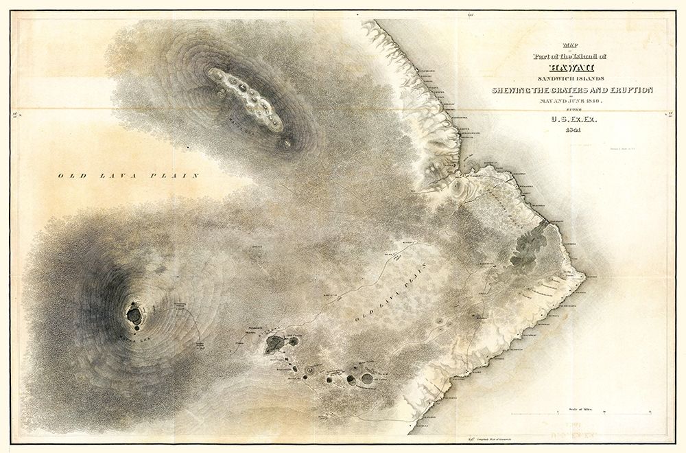 Hawaii County Hawaii - US 1841  art print by US Expedition for $57.95 CAD
