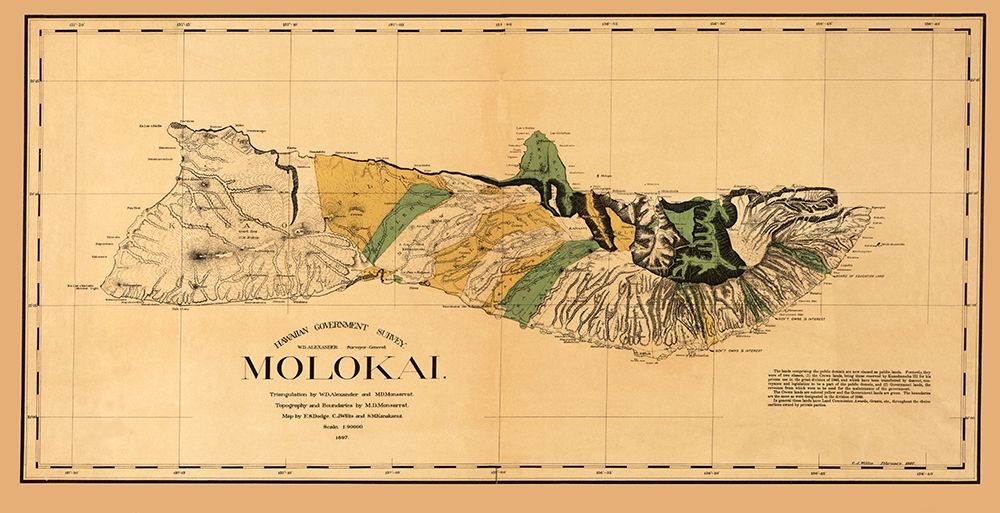Molokai Hawaii - Willis 1897 art print by Willis for $57.95 CAD