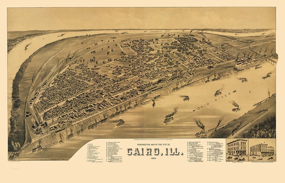 Cairo Illinois - Wellge 1888 art print by Wellge for $57.95 CAD