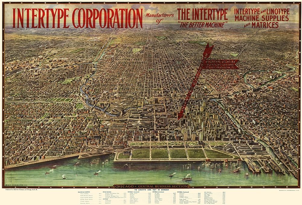 Chicago Illinois - Aeroview 1916 art print by Aeroview for $57.95 CAD