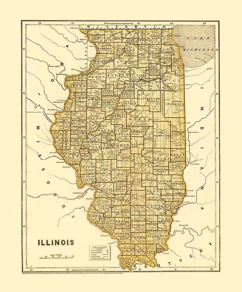 Illinois - Morse  1845 art print by Morse for $57.95 CAD