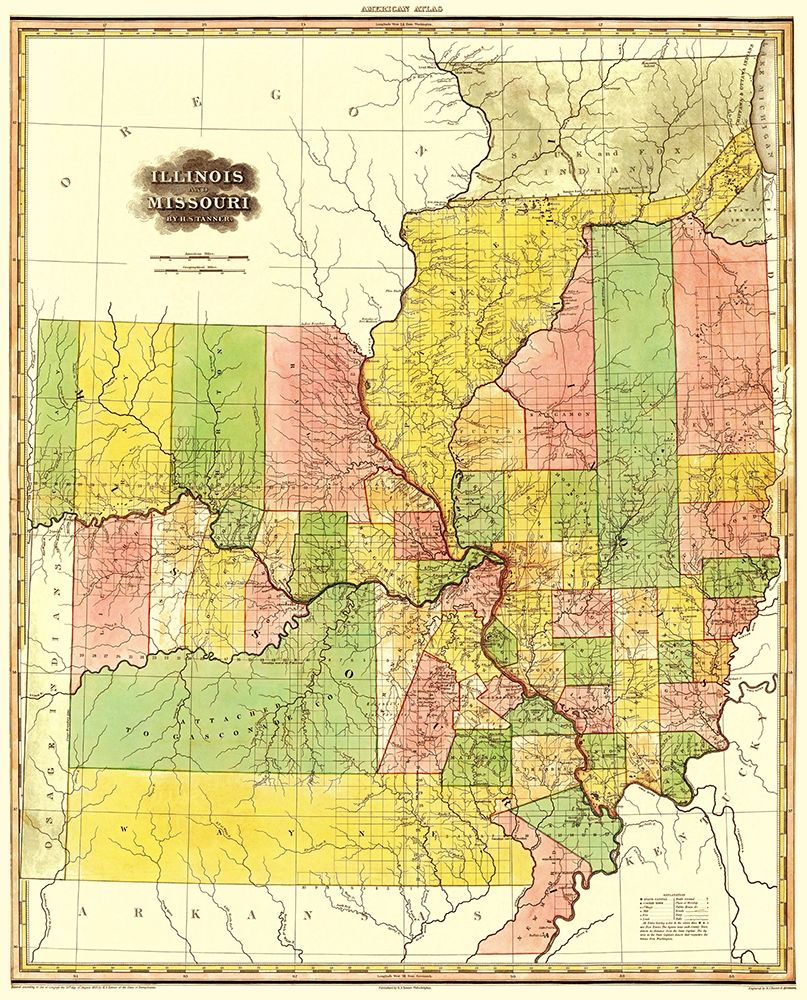 Illinois, Missouri - Tanner 1823 art print by Tanner for $57.95 CAD