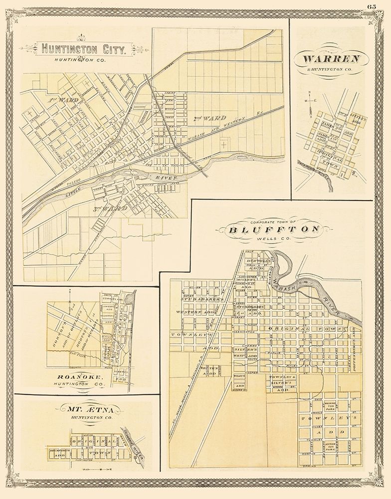 Huntington Indiana - Baskin 1876 art print by Baskin for $57.95 CAD