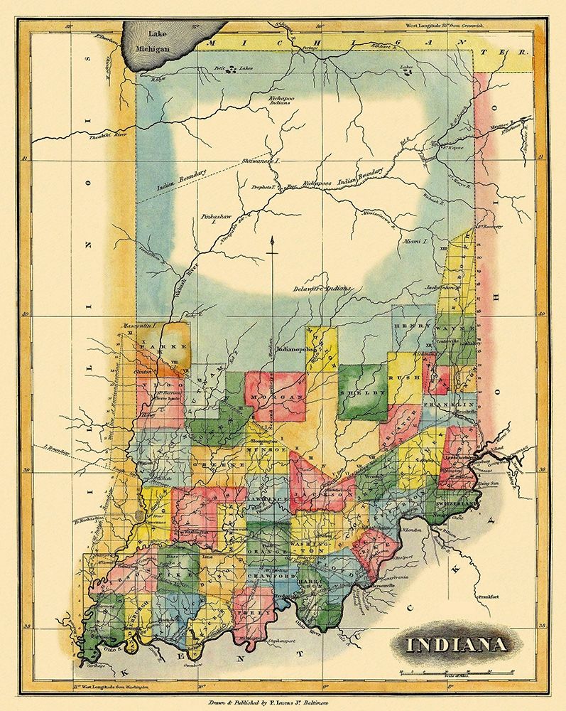 Indiana - Lucas 1823 art print by Lucas for $57.95 CAD