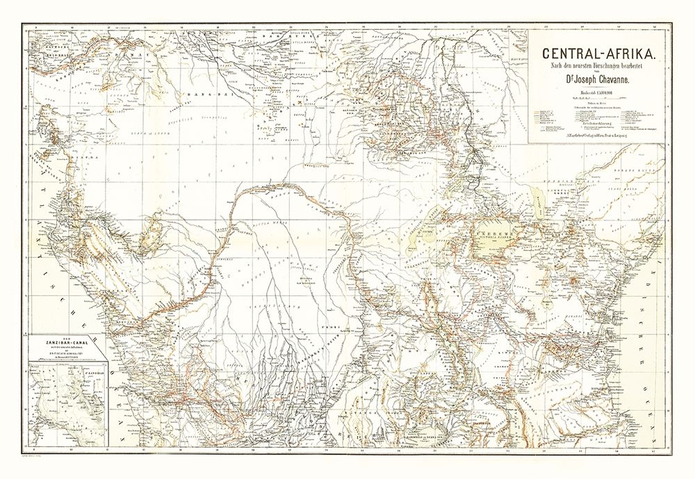 Central Africa - Hart 1885 art print by Hart for $57.95 CAD