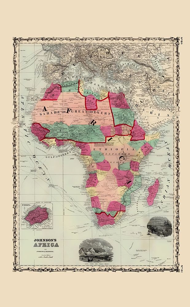 Africa - Johnson 1860 art print by Johnson for $57.95 CAD