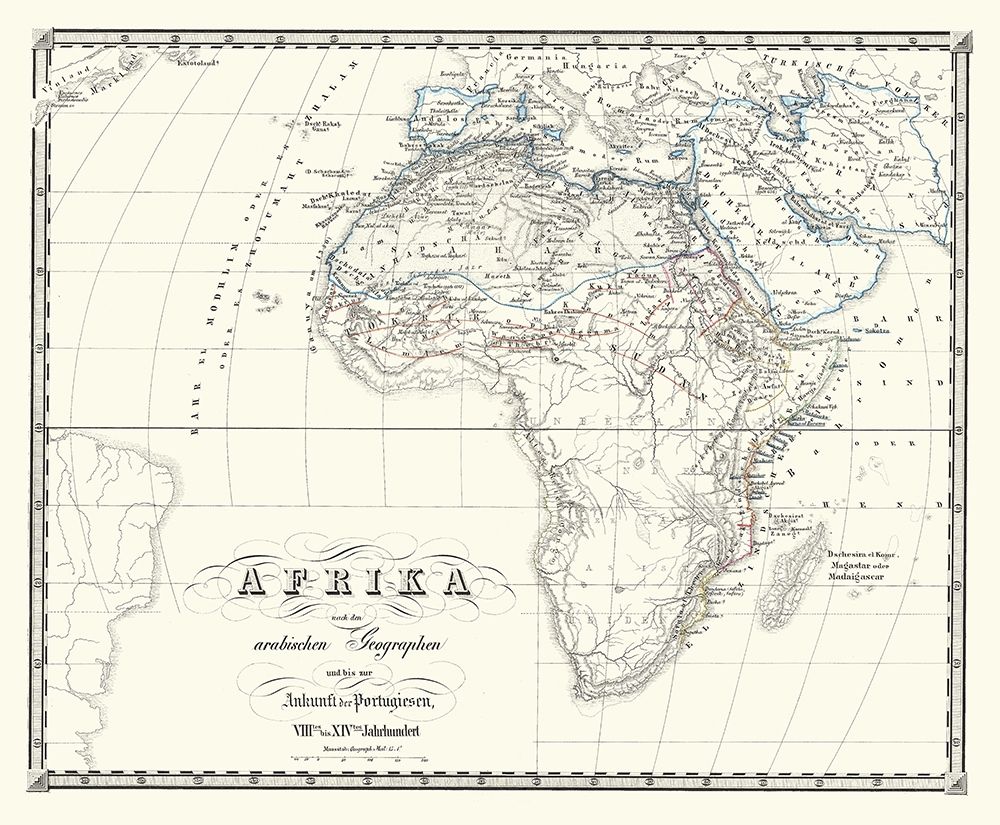 Africa after Arabs up to 8 to 14 Century art print by Spruner for $57.95 CAD