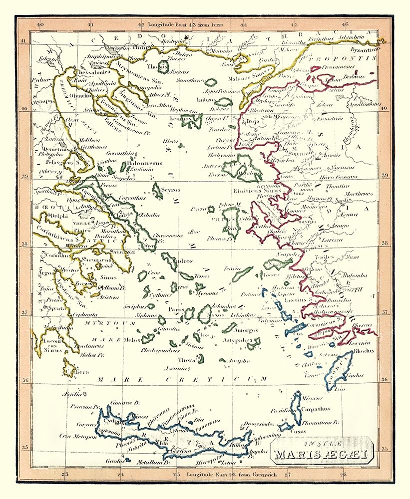 Aegean Islands Europe - Fenner 1830 art print by Fenner for $57.95 CAD