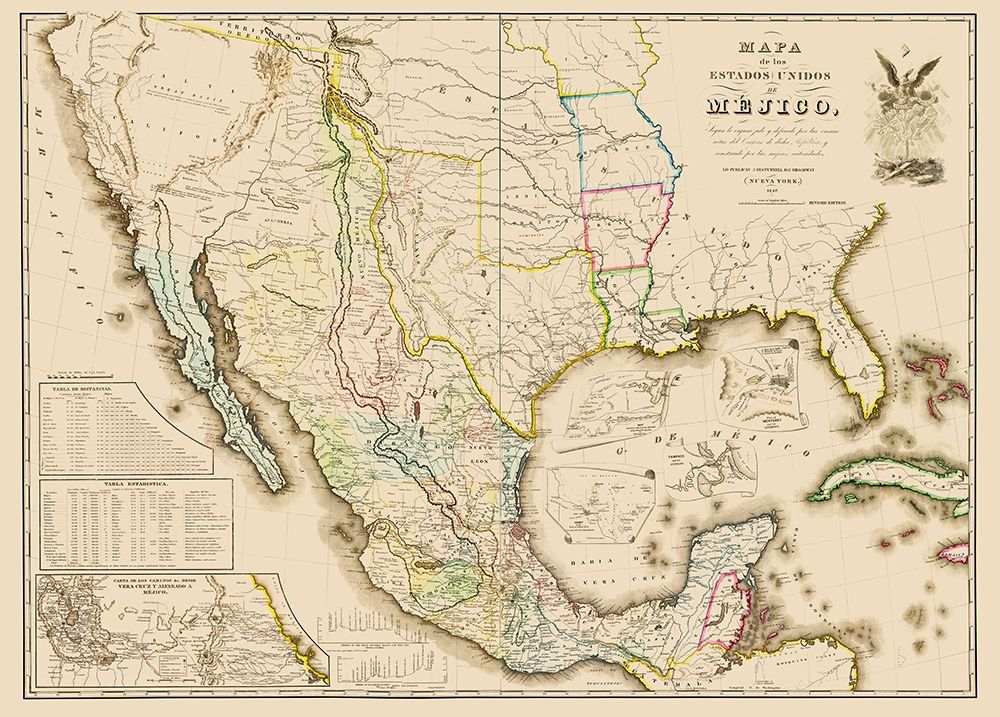 Mexico United States Territories - Disturnell 1847 art print by Disturnell for $57.95 CAD