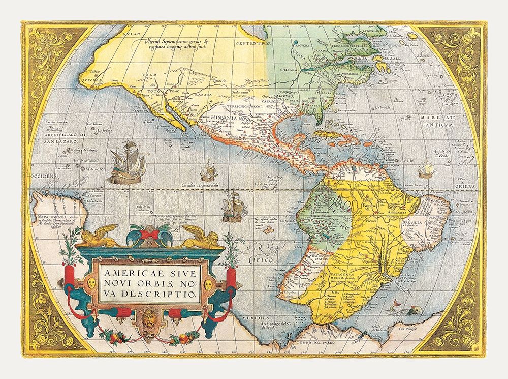 North South America - Ortelius 1570 art print by Ortelius for $57.95 CAD