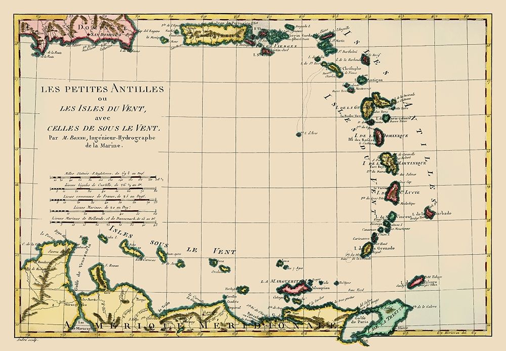 Antilles - Bonne 1787 art print by Bonne for $57.95 CAD