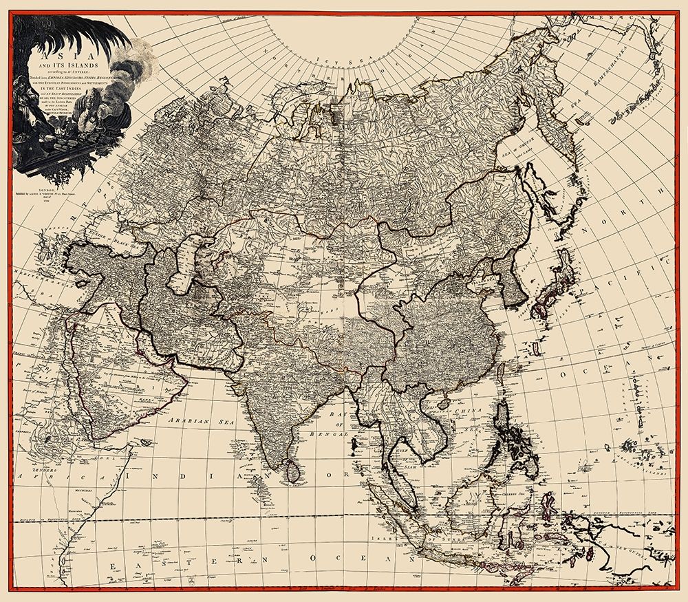 Asia with Islands - Laurie 1799 art print by Laurie for $57.95 CAD