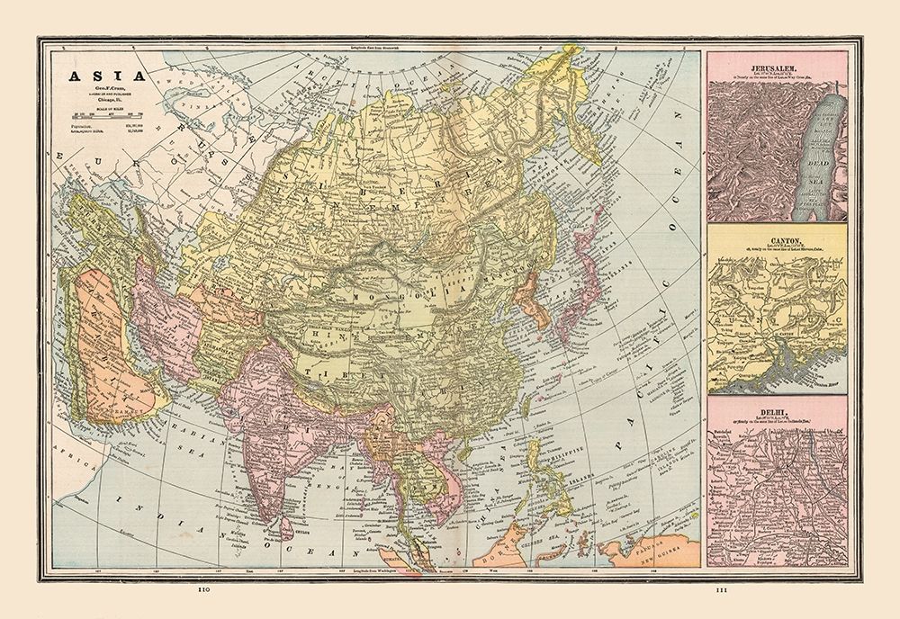 Asia Middle East - Cram 1888 art print by Cram for $57.95 CAD