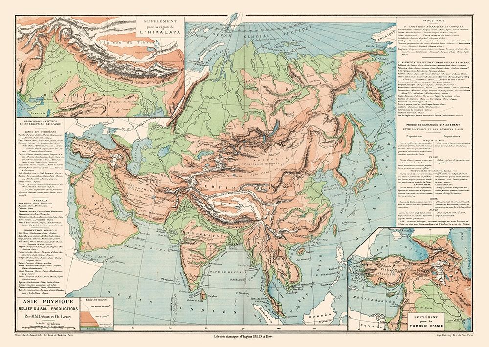 Asia Physical Terrain Floor - Drioux 1882 art print by Drioux for $57.95 CAD