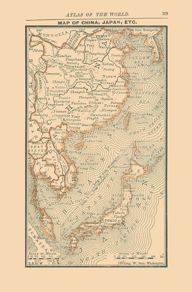 Asia China Japan Korea - Alden 1886 art print by Alden for $57.95 CAD