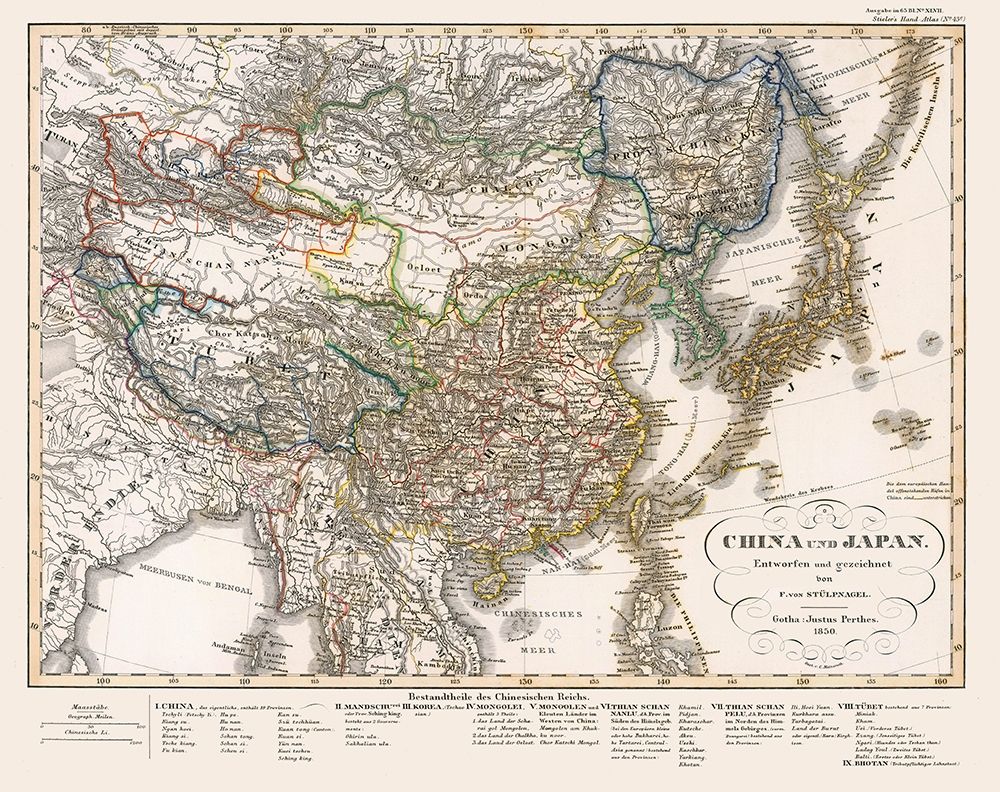 China Japan - Perthes 1850 art print by Perthes for $57.95 CAD