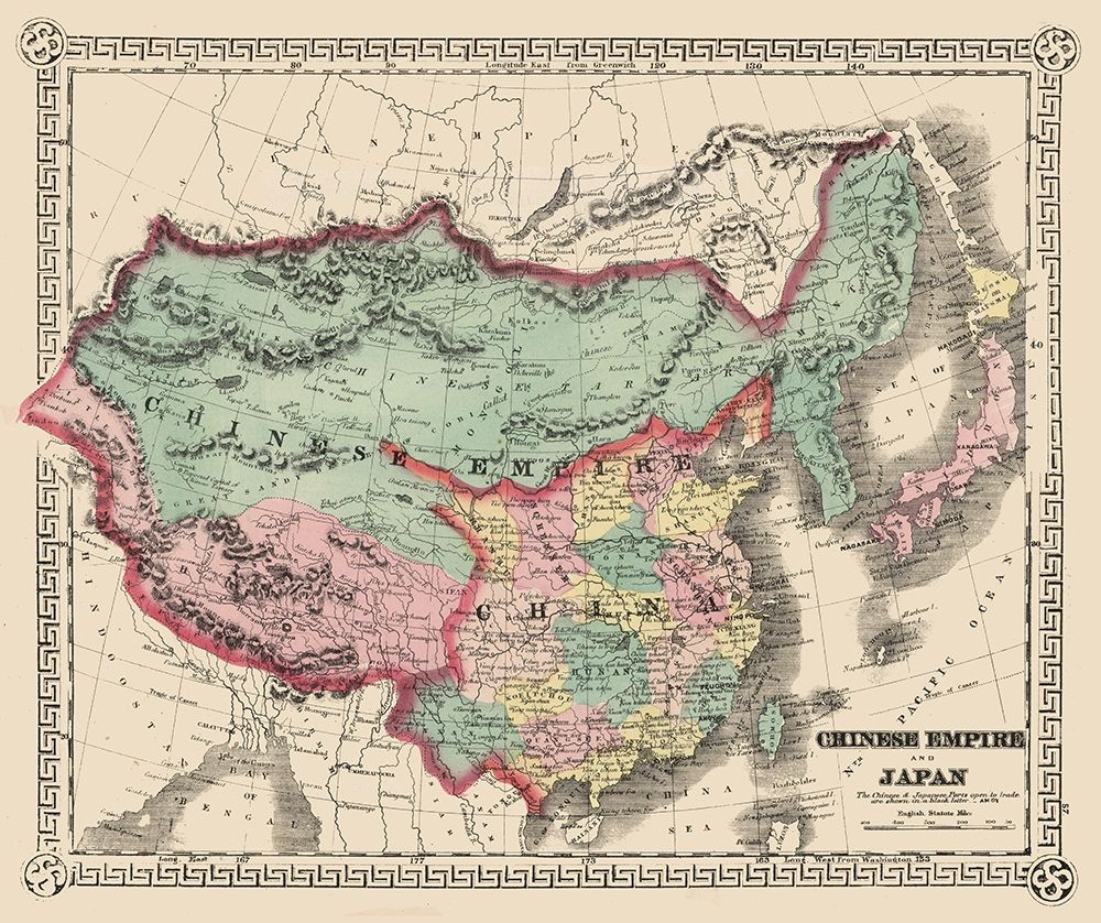 Asia Chinese Empire Japan - Schonberg 1865 art print by Schonberg for $57.95 CAD