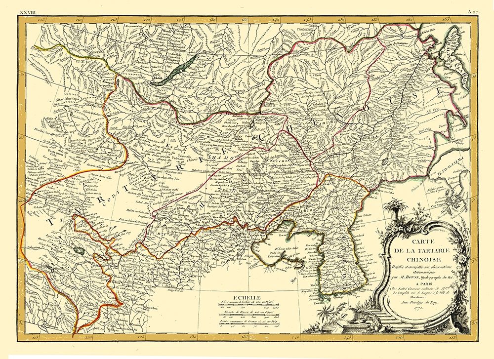 Asia Chinese Tartary - Bonne 1771 art print by Bonne for $57.95 CAD