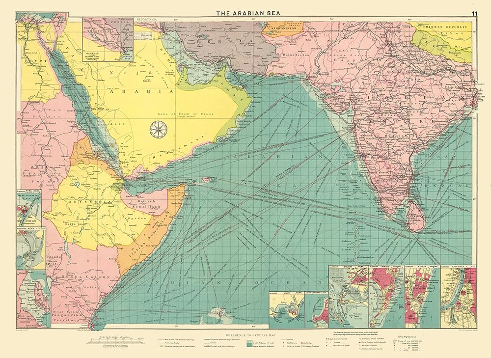 Asia Arabian Sea Region - Philip 1905 art print by Philip for $57.95 CAD