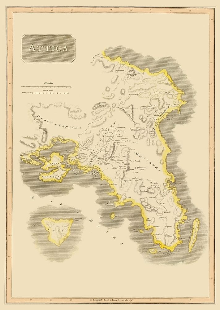 Attica Region Greece - Thomson 1815 art print by Thomson for $57.95 CAD