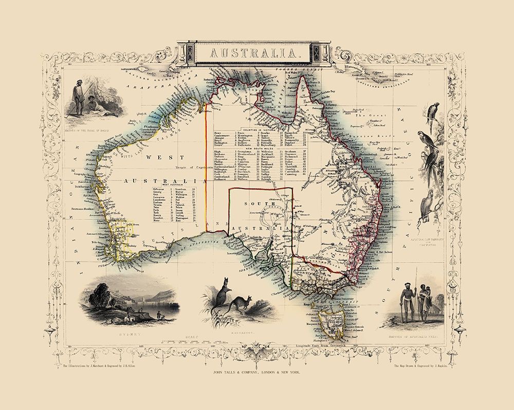 Australia - Tallis 1851 art print by Tallis for $57.95 CAD