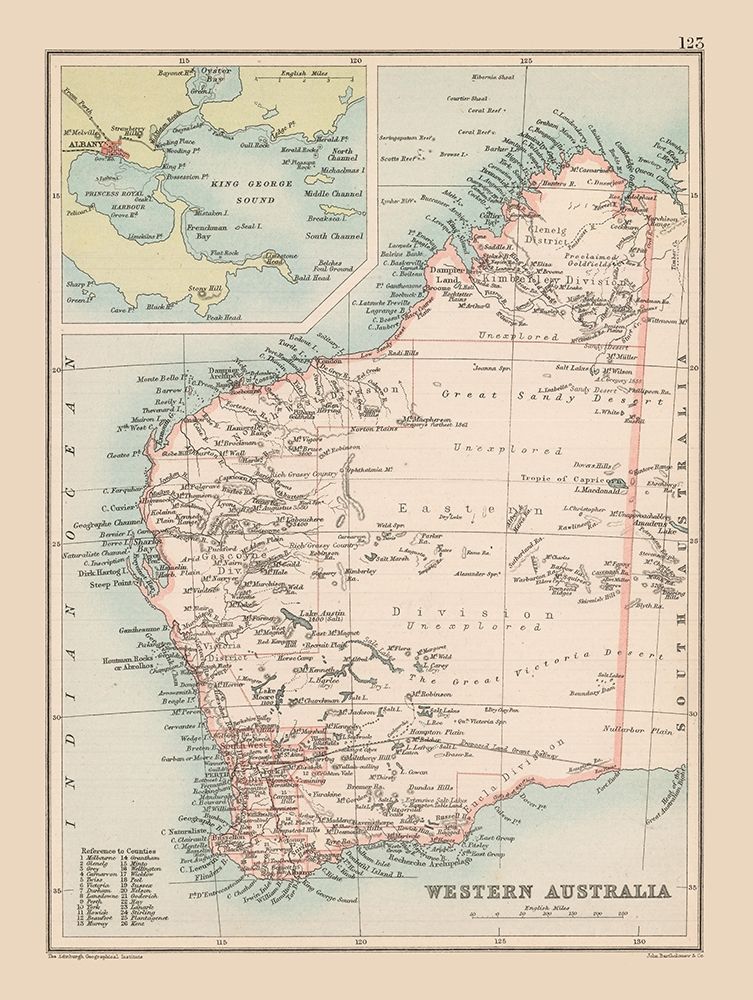 Western Australia - Bartholomew 1892 art print by Bartholomew for $57.95 CAD