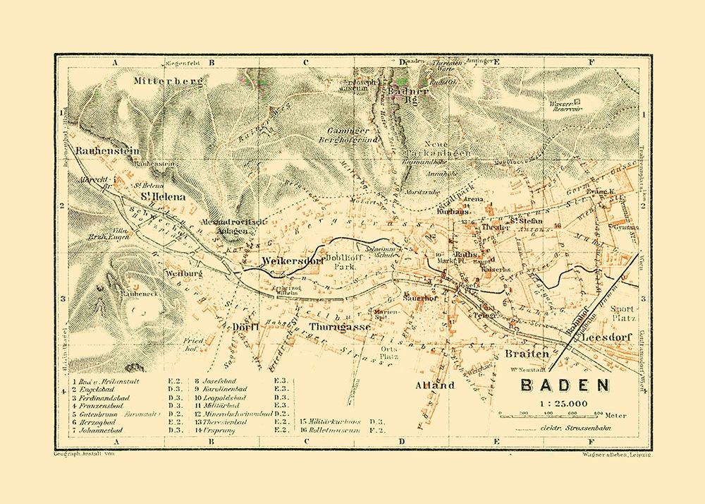 Baden Austria - Baedeker 1910 art print by Baedeker for $57.95 CAD