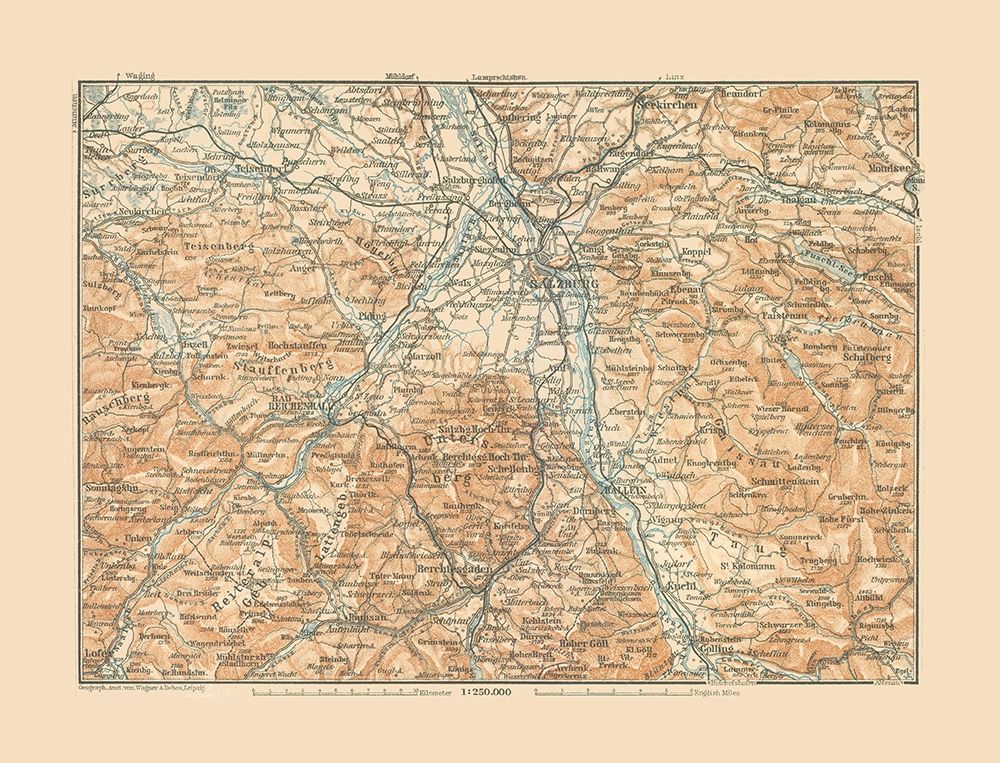 Salzburg Region Austria - Baedeker 1910 art print by Baedeker for $57.95 CAD