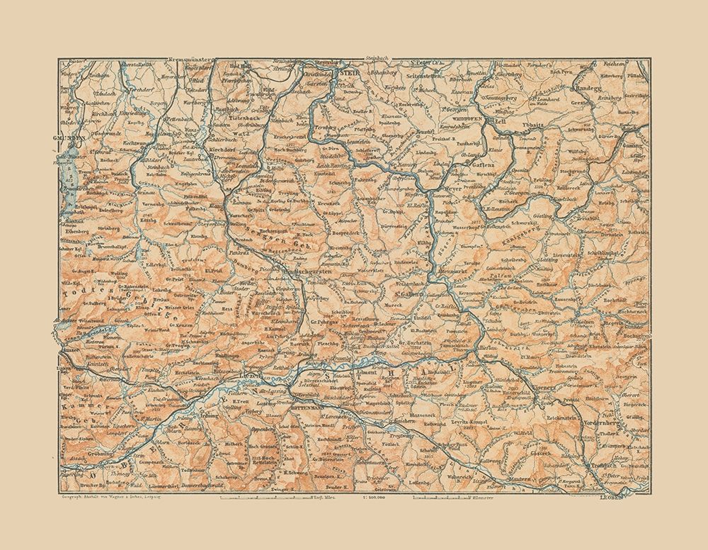 Sthal Region Austria - Baedeker 1910 art print by Baedeker for $57.95 CAD