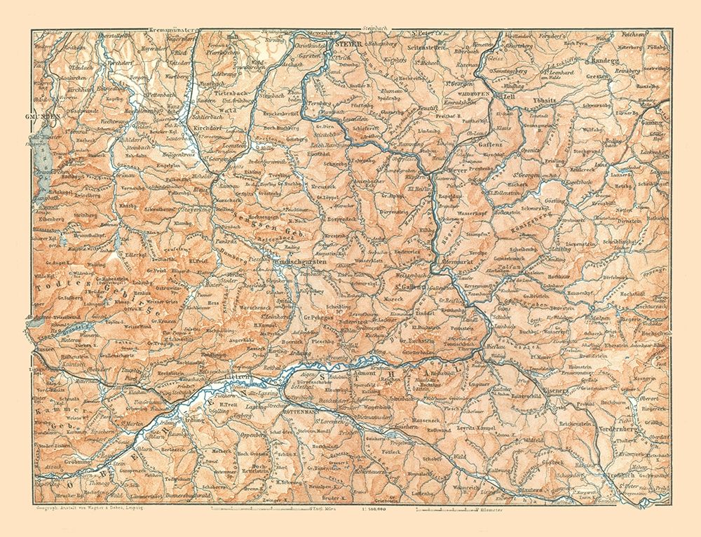 Upper Austria - Baedeker 1896 art print by Baedeker for $57.95 CAD