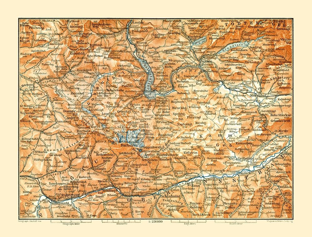 Dachstein Region Austria - Baedeker 1896 art print by Baedeker for $57.95 CAD