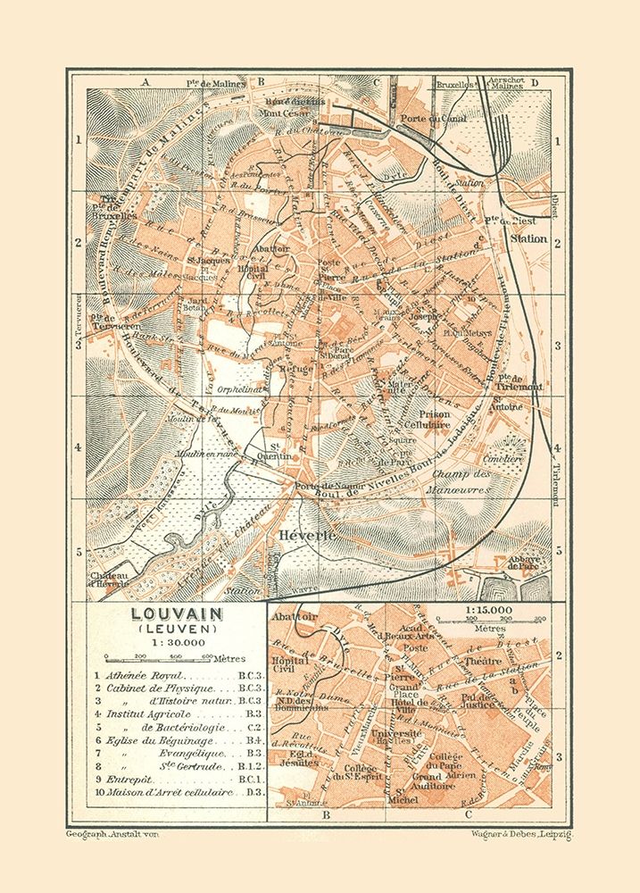 Leuven Belgium Europe - Baedeker 1910 art print by Baedeker for $57.95 CAD