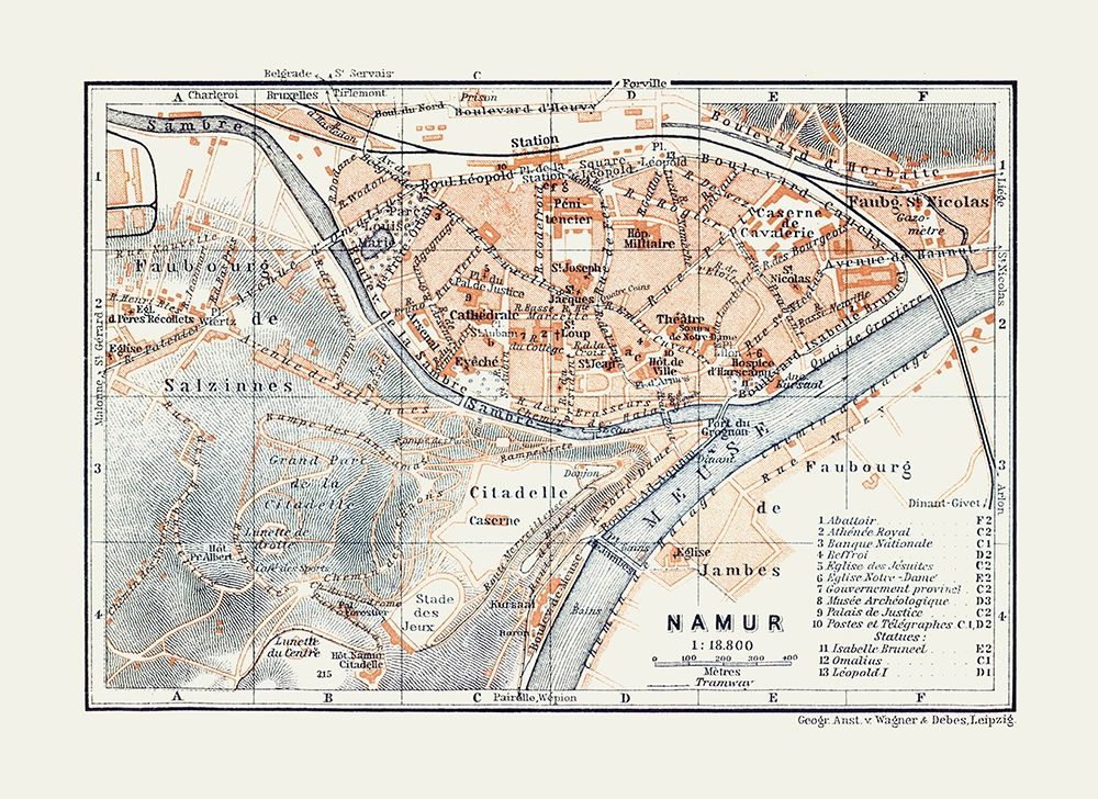 Namur Belgium Europe - Baedeker 1910 art print by Baedeker for $57.95 CAD