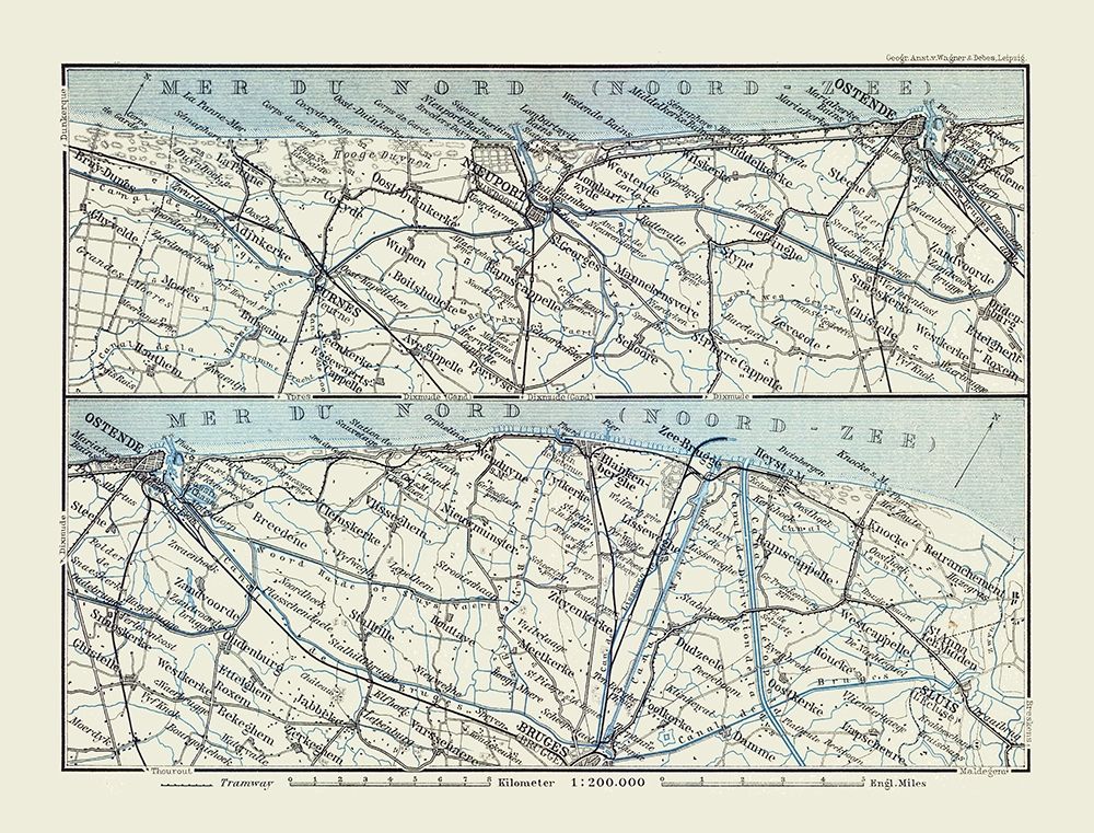 North Sea Belgium Europe - Baedeker 1910 art print by Baedeker for $57.95 CAD