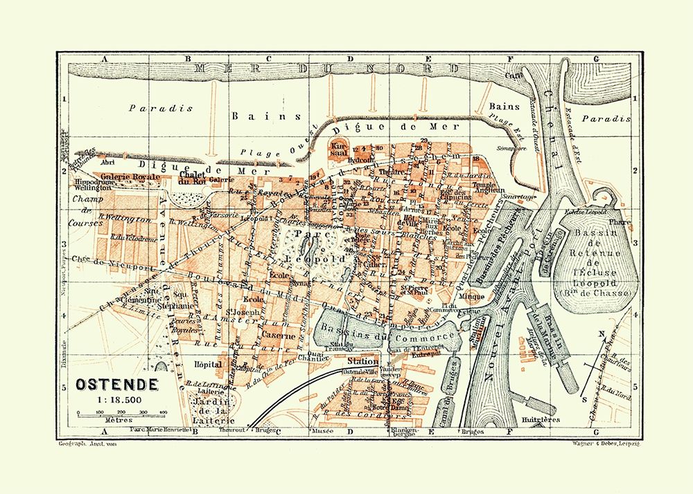 Ostend Belgium Europe - Baedeker 1910 art print by Baedeker for $57.95 CAD