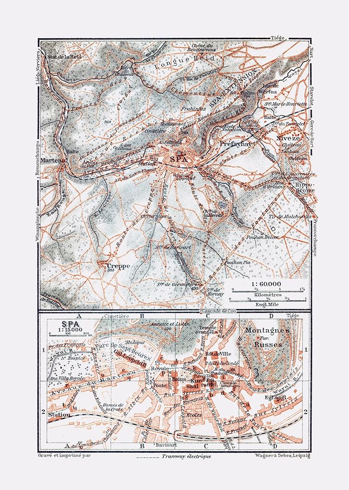 Spa Belgium Europe - Baedeker 1910 art print by Baedeker for $57.95 CAD