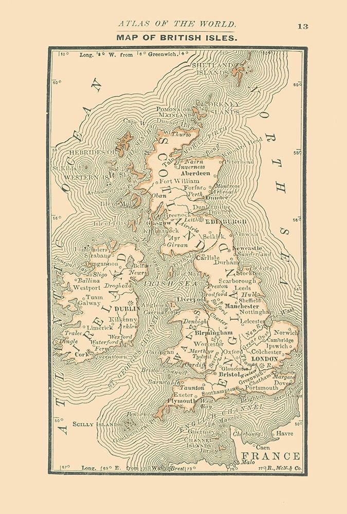 British Isles - Alden 1886 art print by Alden for $57.95 CAD