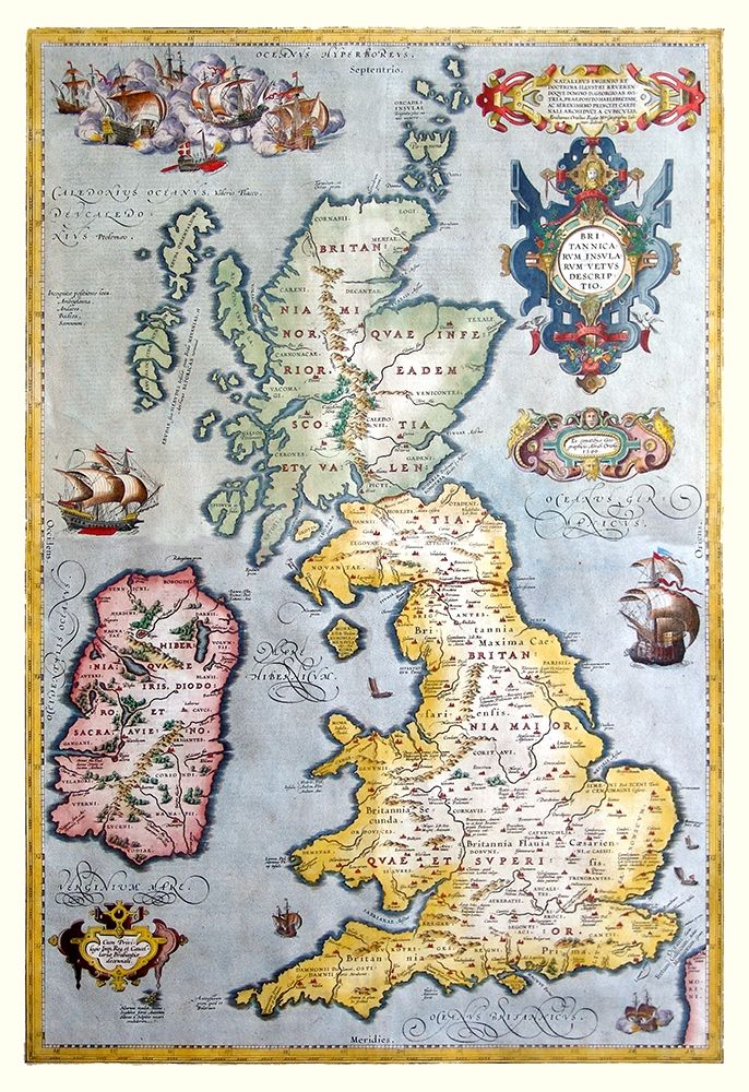 Ancient British Isles - Ortelius 1590 art print by Ortelius for $57.95 CAD