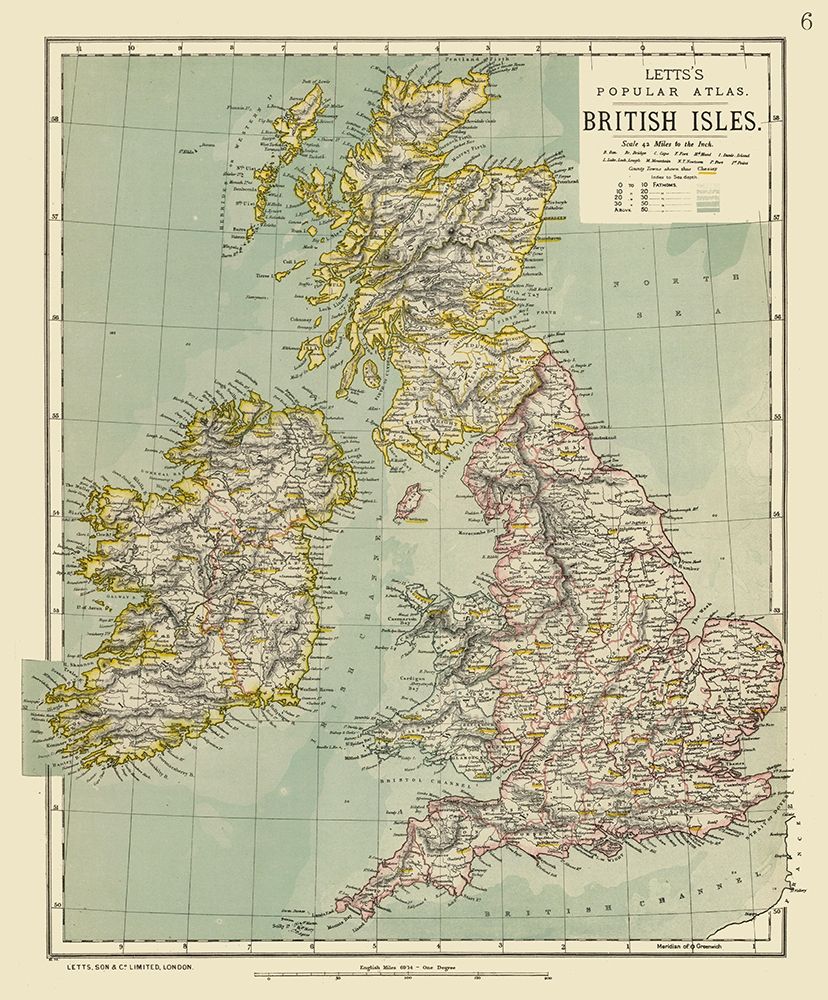 British Isles - Letts art print by Letts for $57.95 CAD