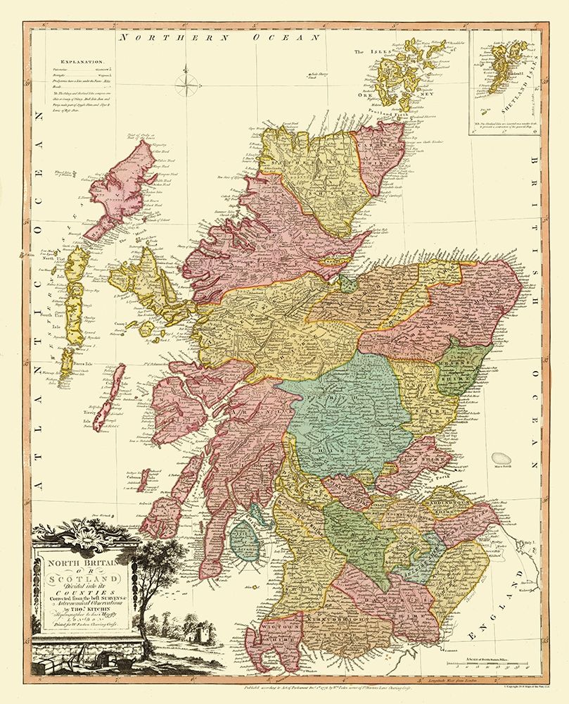 North Britain - Scotland - Counties - Faden 1778 art print by Faden for $57.95 CAD