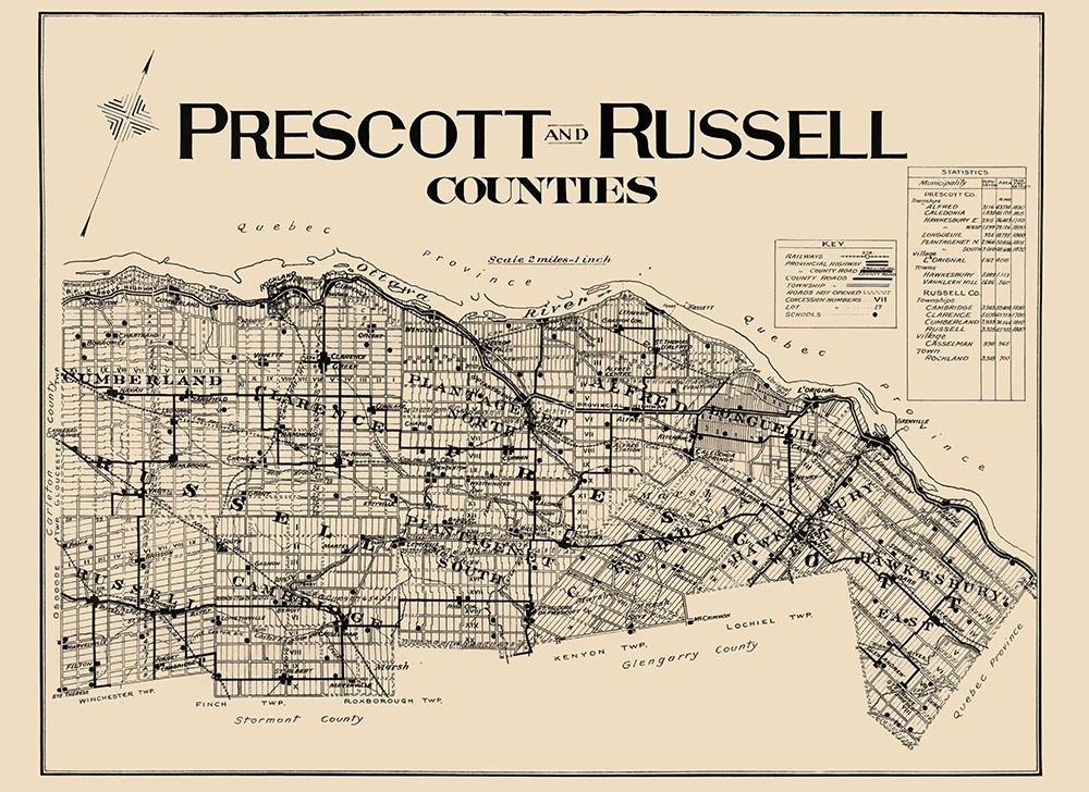 Prescott Russell Counties Canada - Lloyd 1923 art print by Lloyd for $57.95 CAD