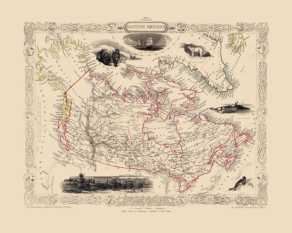 British America Canada - Tallis 1851 art print by Tallis for $57.95 CAD