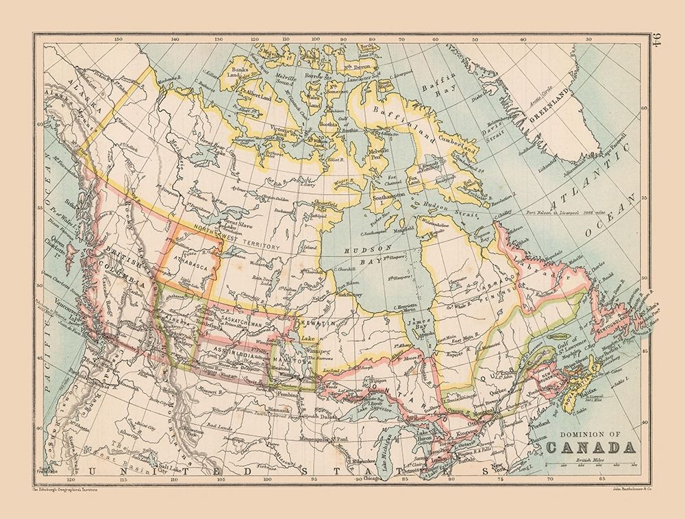 Canada - Bartholomew 1892 art print by Bartholomew for $57.95 CAD