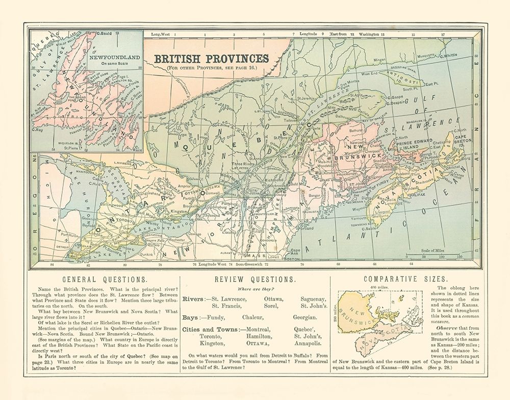 British Provinces Canada - Monteith 1882 art print by Monteith for $57.95 CAD