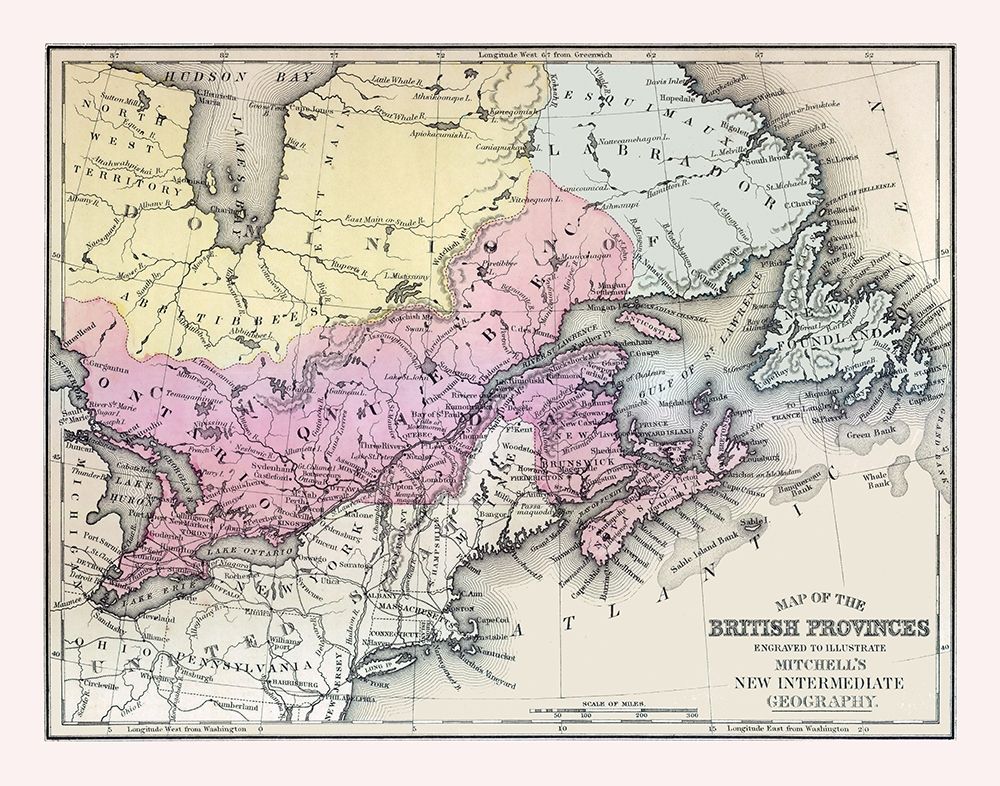 British Provinces Canada - Mitchell 1877 art print by Mitchell for $57.95 CAD