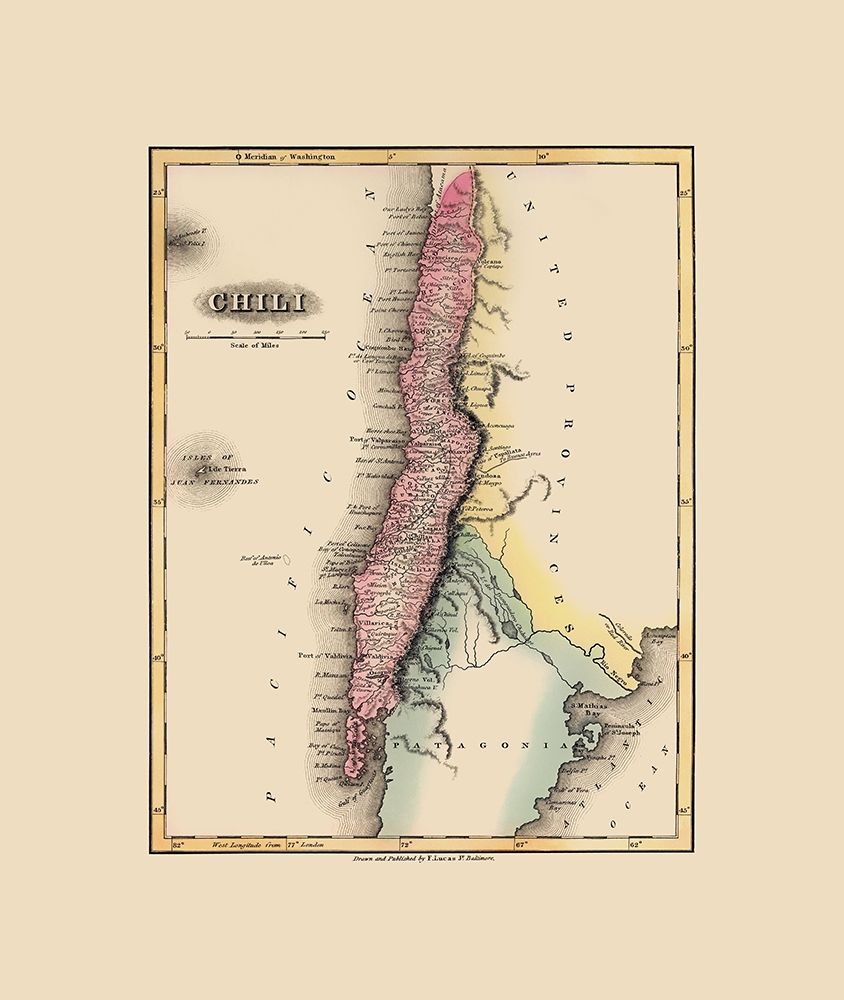 South America Chile - Lucas 1823 art print by Lucas for $57.95 CAD