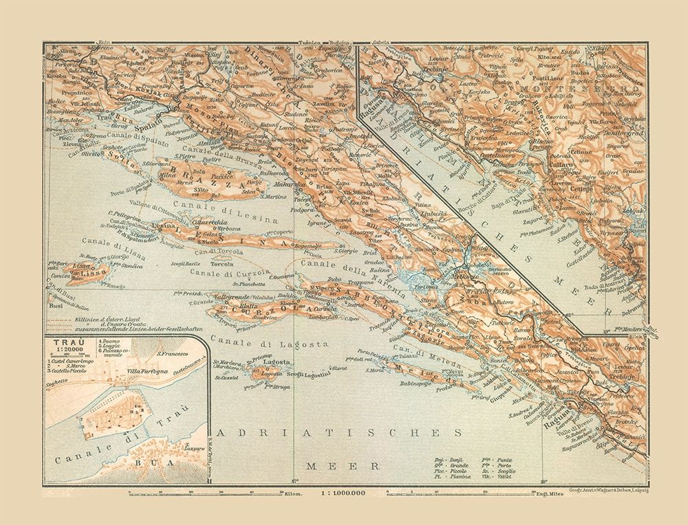 Southern Croatia Europe - Baedeker 1910 art print by Baedeker for $57.95 CAD